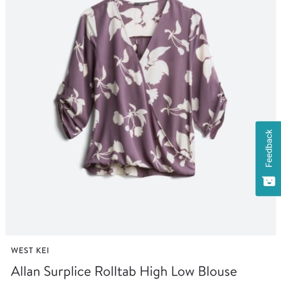 allan surplice rolltab high low blouse